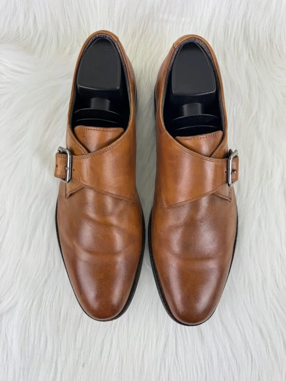 Joseph Abboud Dixon Single Monk Strap Dress Shoes Loafers Sz US 9.5 Light Brown